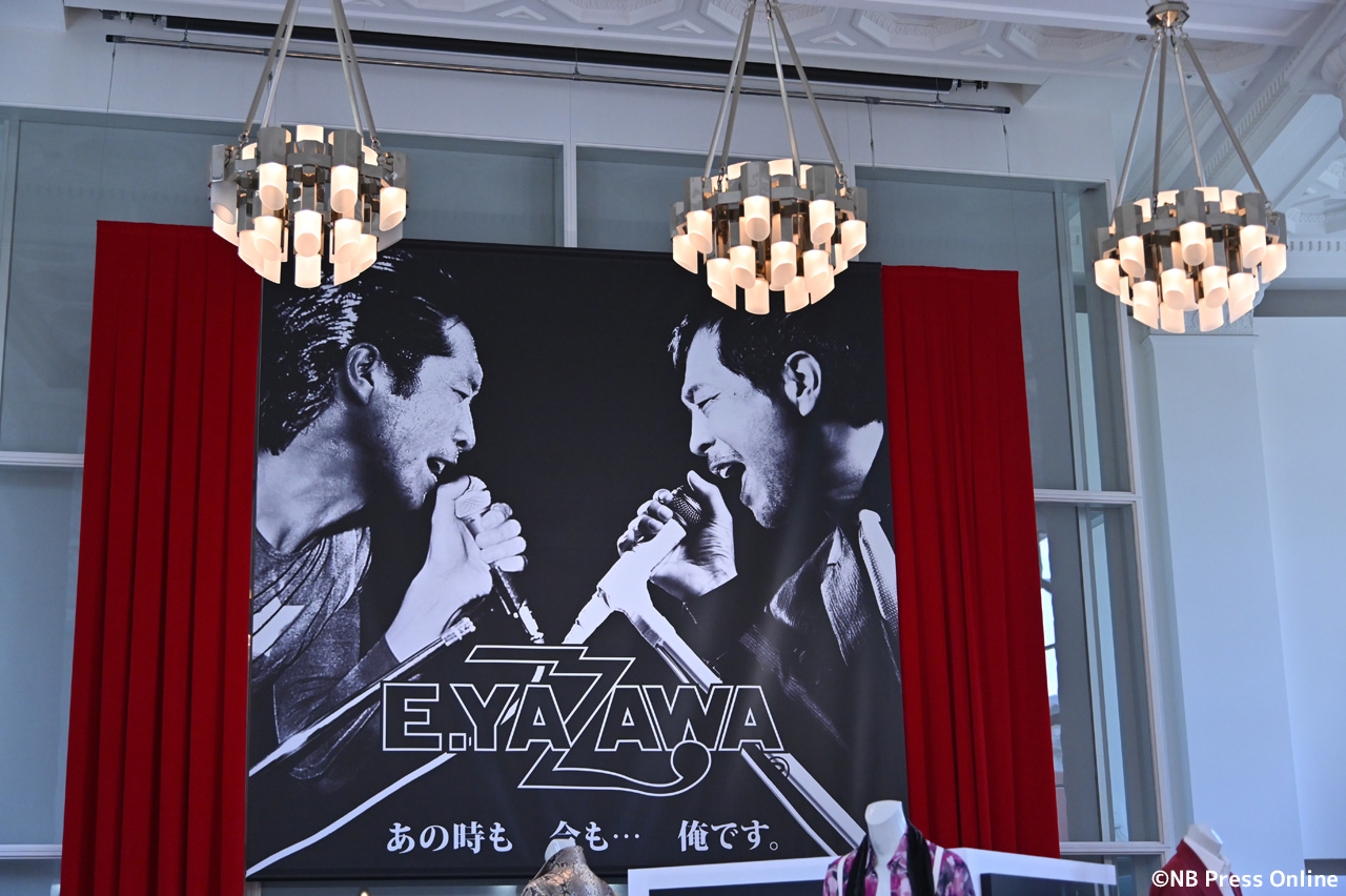 横浜限定「E.YAZAWA」初期ラフデザイン展示。展示会『俺 矢沢永吉 